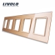 Plaque 5 encadrements livolo couleur champagne