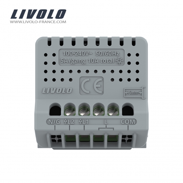 Interrupteur tactile à impulsion ou bouton poussoir 2 fils - Livolo France
