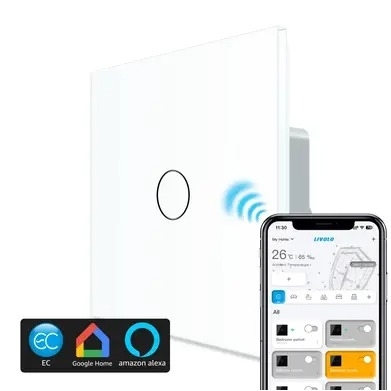 Interrupteur tactile Smart Home EC   - 1 bouton - Nouveau protocole EC-Control