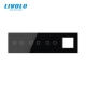 Plaque combinaison 2 boutons+2 boutons+2 boutons+ 1 Prise Noir