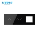 Plaque 3 boutons 1+2 et 1 prise - Livolo