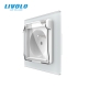 Prise de courant standard Livolo française 16A, panneau en verre cristal blanc