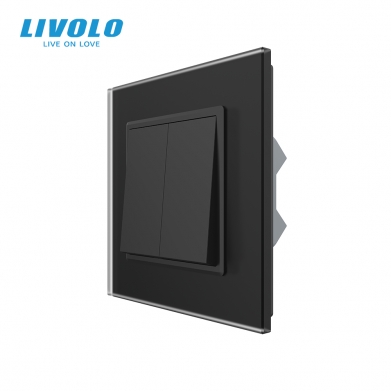 Interrupteur double à bascule à impulsion blanc