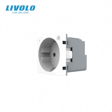 Prise tactile connect&eacute;e &ndash; verre tremp&eacute; &ndash; LIVOLO &ndash; design premium blanche