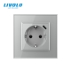 Prise murale avec USB – verre trempé gris – LIVOLO – design premium