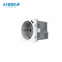 M&eacute;canisme prise murale noir avec USB &ndash; module encastrable &ndash; LIVOLO