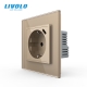 Prise murale avec USB – verre trempé gris – LIVOLO – design premium