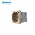 M&eacute;canisme prise murale dor&eacute; avec USB &ndash; module encastrable &ndash; LIVOLO
