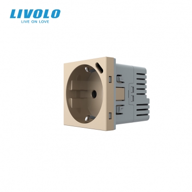 M&eacute;canisme prise murale dor&eacute; avec USB &ndash; module encastrable &ndash; LIVOLO