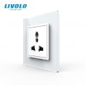 Prise universelle internationale LIVOLO 12-en-1 en verre &ndash; compatible EU US UK &ndash; 16A