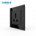 Prise universelle internationale LIVOLO 12-en-1 en verre &ndash; compatible EU US UK &ndash; 16A