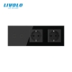 Triple combinaison : double interrupteur tactile 2 boutons et 2 prises de courant avec terre - Europe