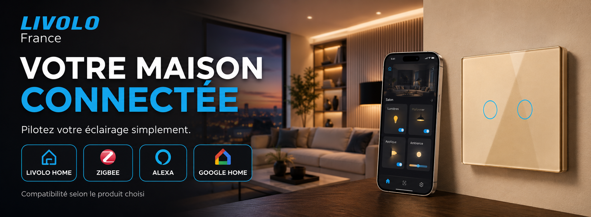 Compatibilité Livolo Home Zigbee Alexa et Google Home